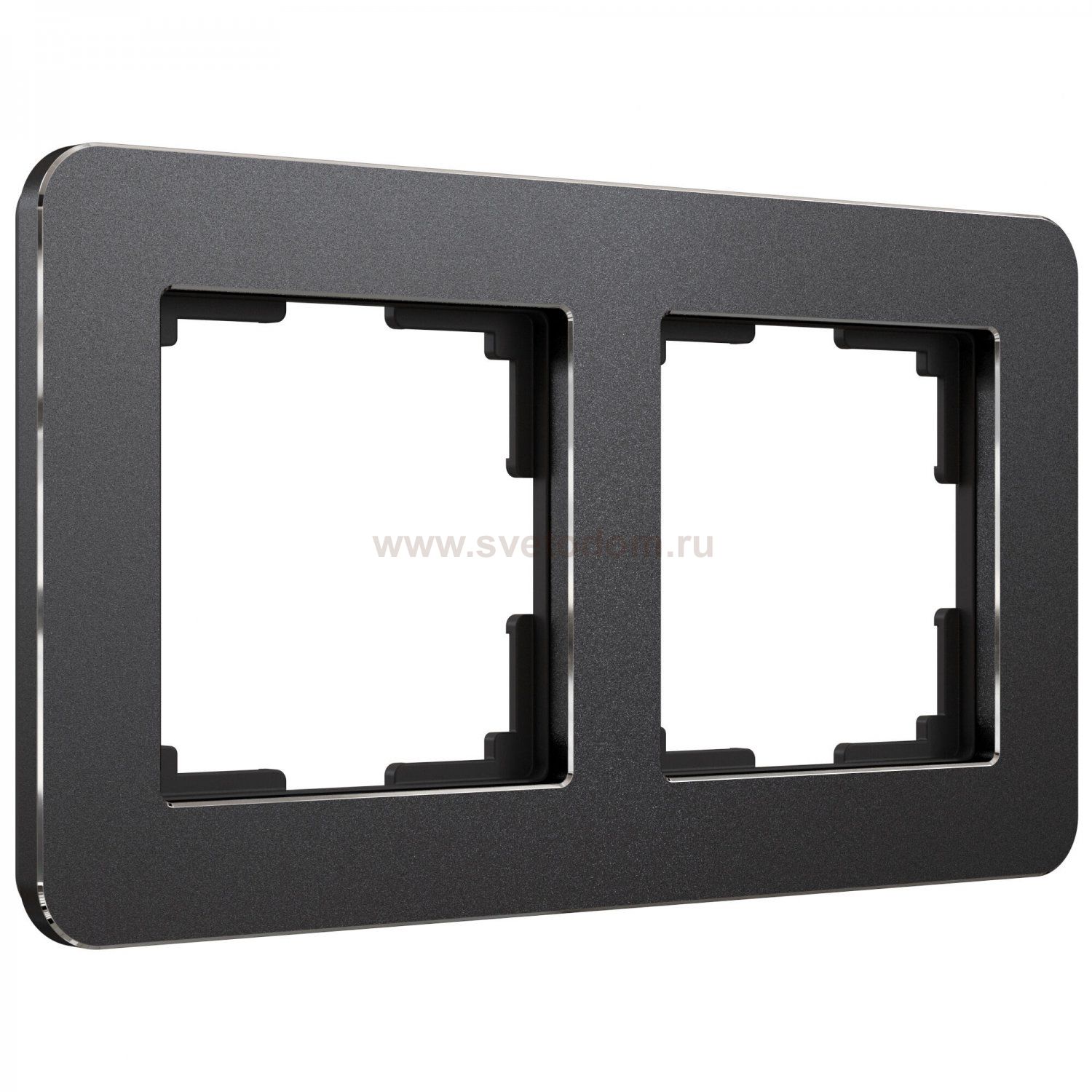 Рамка на 2 поста Platinum (черный алюминий) Werkel W0022608