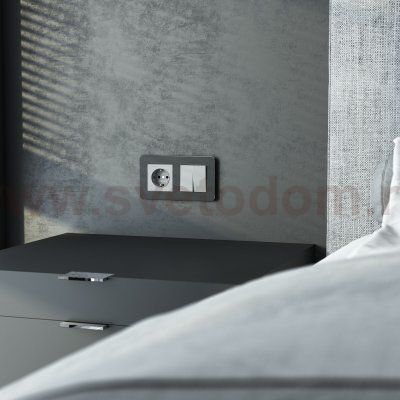 Рамка на 2 поста Platinum (черный алюминий) Werkel W0022608