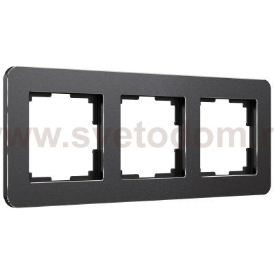 Рамка на 3 поста Platinum (черный алюминий) Werkel W0032608