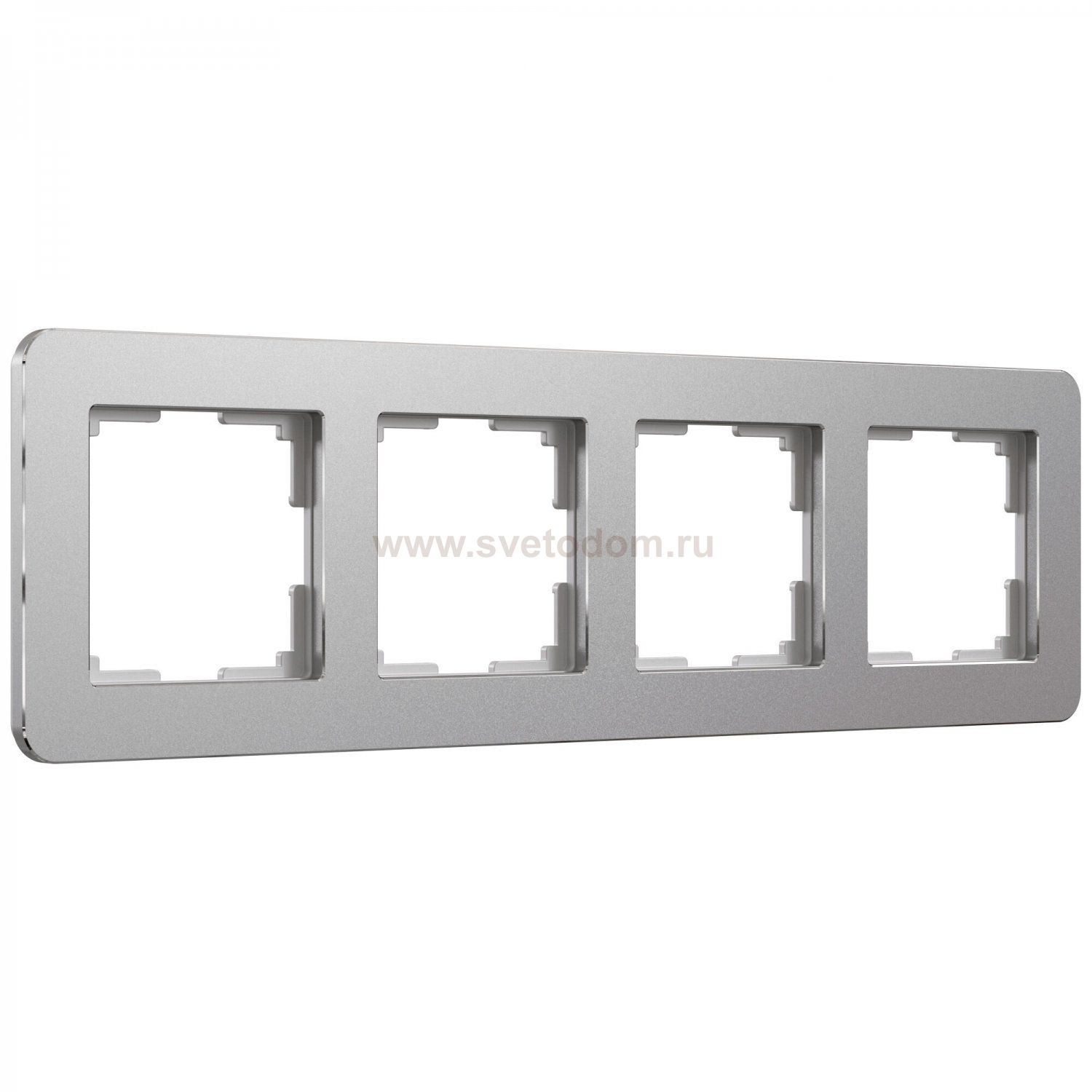 Рамка на 4 поста Platinum (алюминий) Werkel W0042606