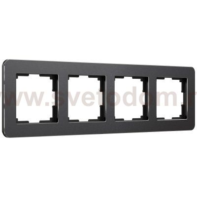 Рамка на 4 поста Platinum (черный алюминий) Werkel W0042608