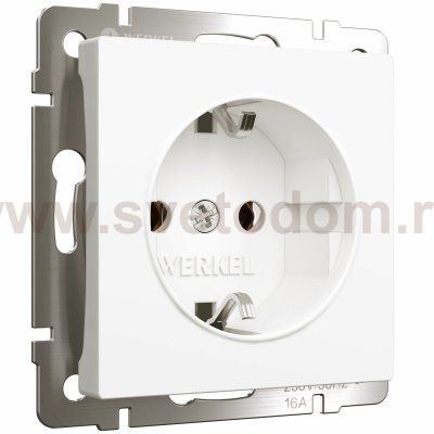 Розетка с заземлением (белый матовый) Werkel W1171061