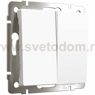 Выключатель двухклавишный (белый матовый) Werkel W1120061