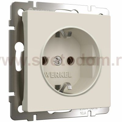 Розетка с заземлением (айвори матовый) Werkel W1171062