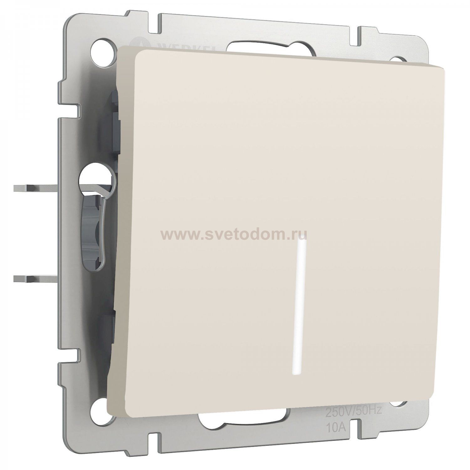 Выключатель одноклавишный с подсветкой (айвори матовый) Werkel W1110162