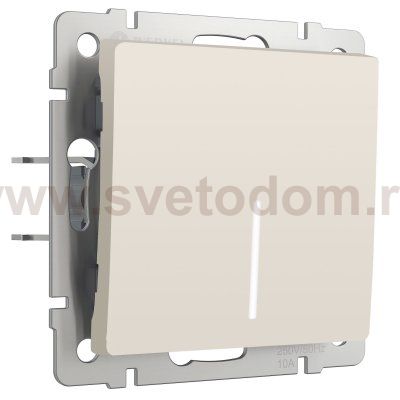 Выключатель одноклавишный с подсветкой (айвори матовый) Werkel W1110162