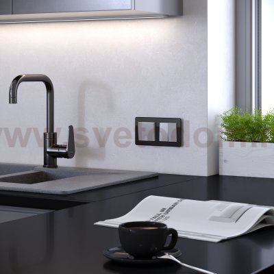 Рамка на 2 поста Acrylic (черный) Werkel W0022708