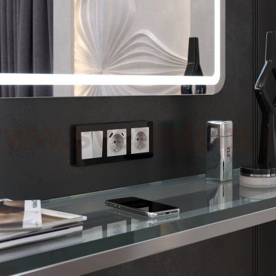 Рамка на 3 поста Acrylic (черный) Werkel W0032708