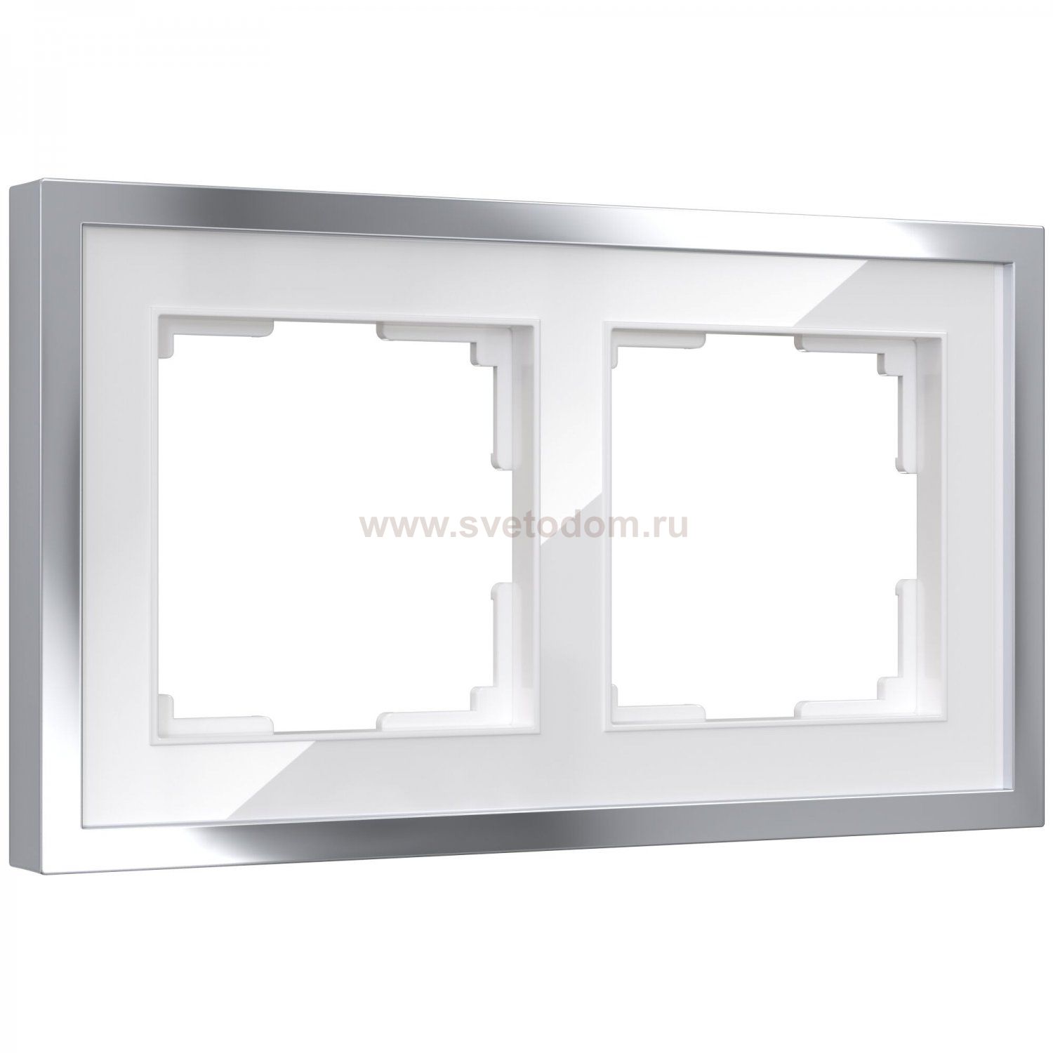 Рамка на 2 поста Baguette (белый/серебро) Werkel W0022850