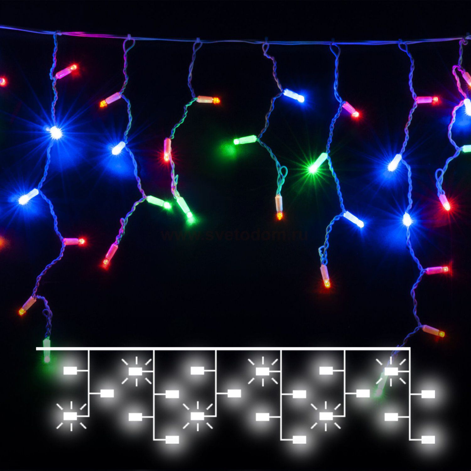 Гирлянда бахрома с мерцанием 100-101 Eurosvet 100-101