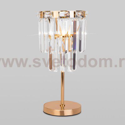 Настольная лампа Eurosvet 01136/1 золото/прозрачный хрусталь Strotskis Elegante