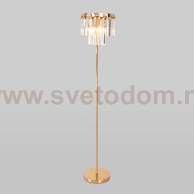 Напольный светильник Eurosvet 01137/3 золото/прозрачный хрусталь Strotskis Elegante