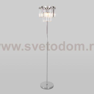 Напольный светильник Eurosvet 01137/3 хром/прозрачный хрусталь Strotskis Elegante