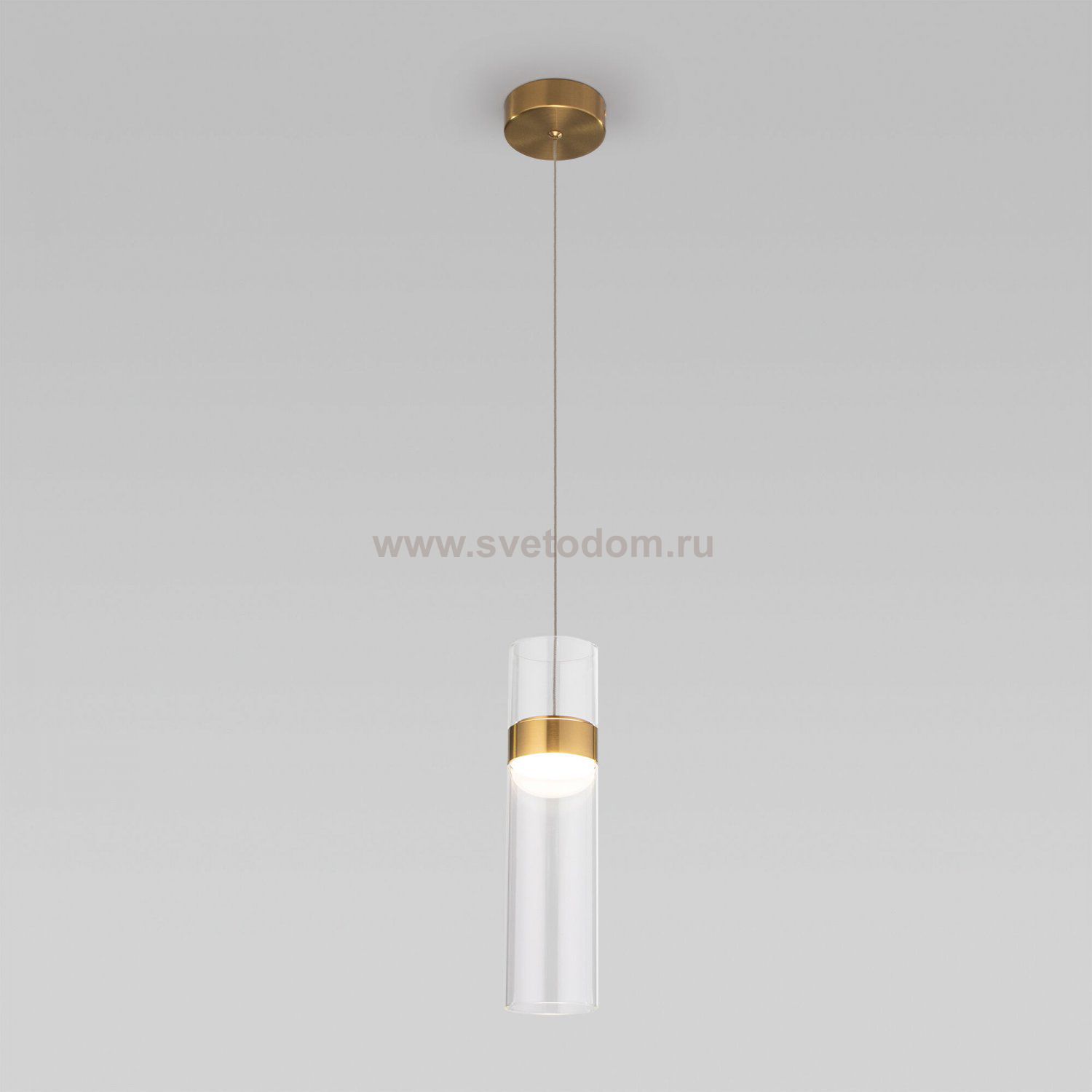 Подвесной светильник Eurosvet 50244/1 LED латунь/прозрачный Lumen