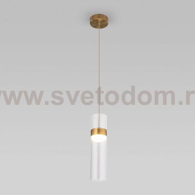 Подвесной светильник Eurosvet 50244/1 LED латунь/прозрачный Lumen