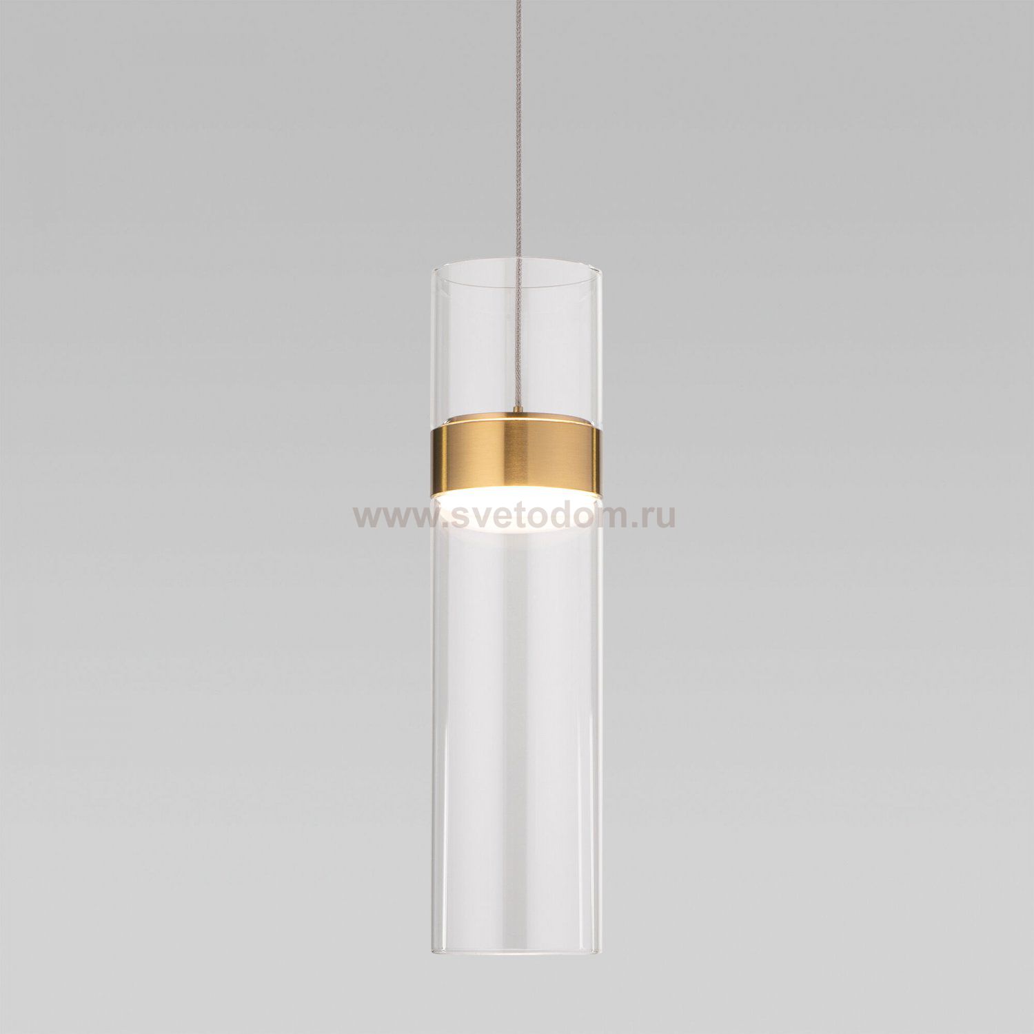 Подвесной светильник Eurosvet 50244/1 LED латунь/прозрачный Lumen