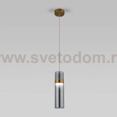Подвесной светильник Eurosvet 50244/1 LED латунь/дымчатый Lumen