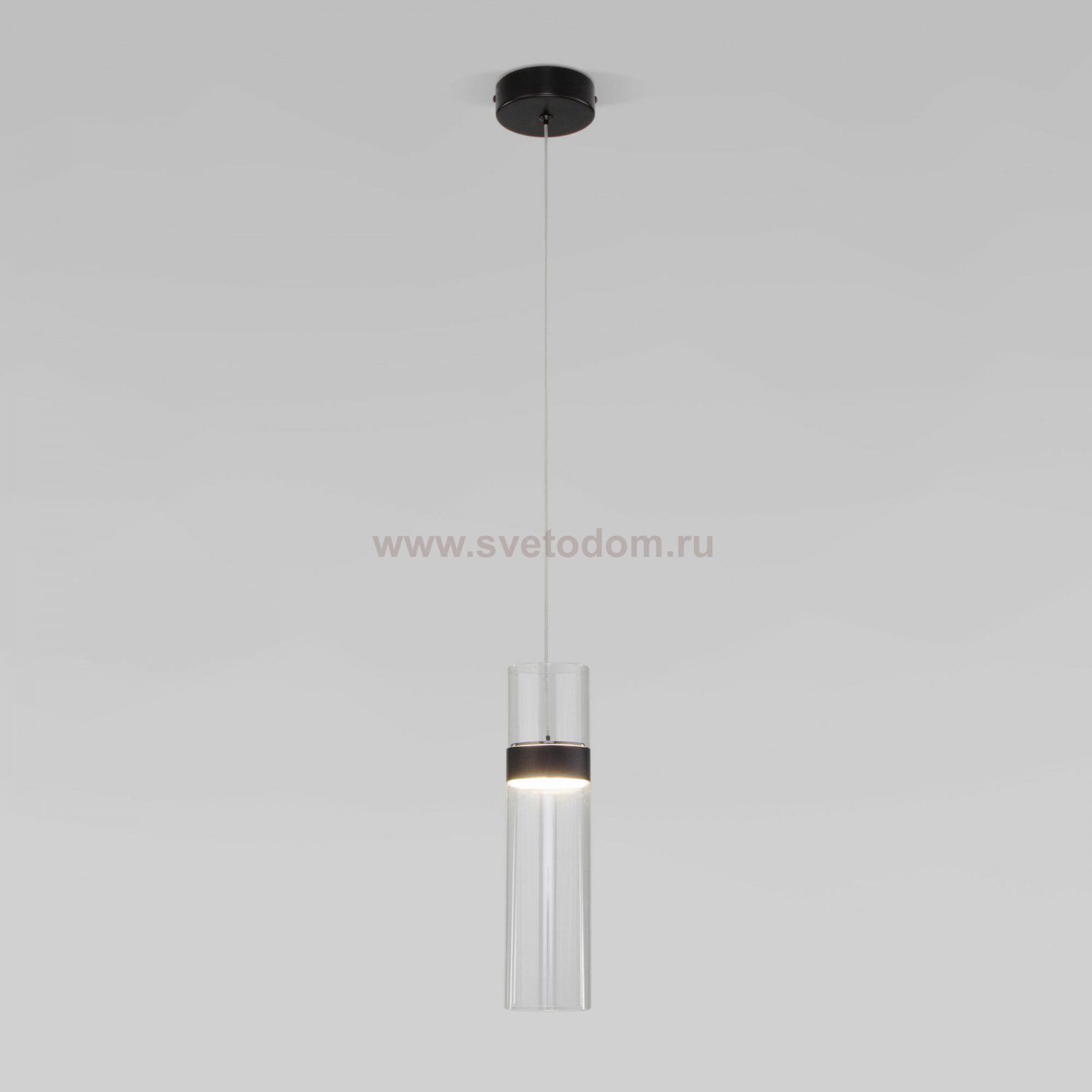 Подвесной светильник Eurosvet 50244/1 LED черный/прозрачный Lumen