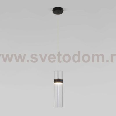 Подвесной светильник Eurosvet 50244/1 LED черный/прозрачный Lumen
