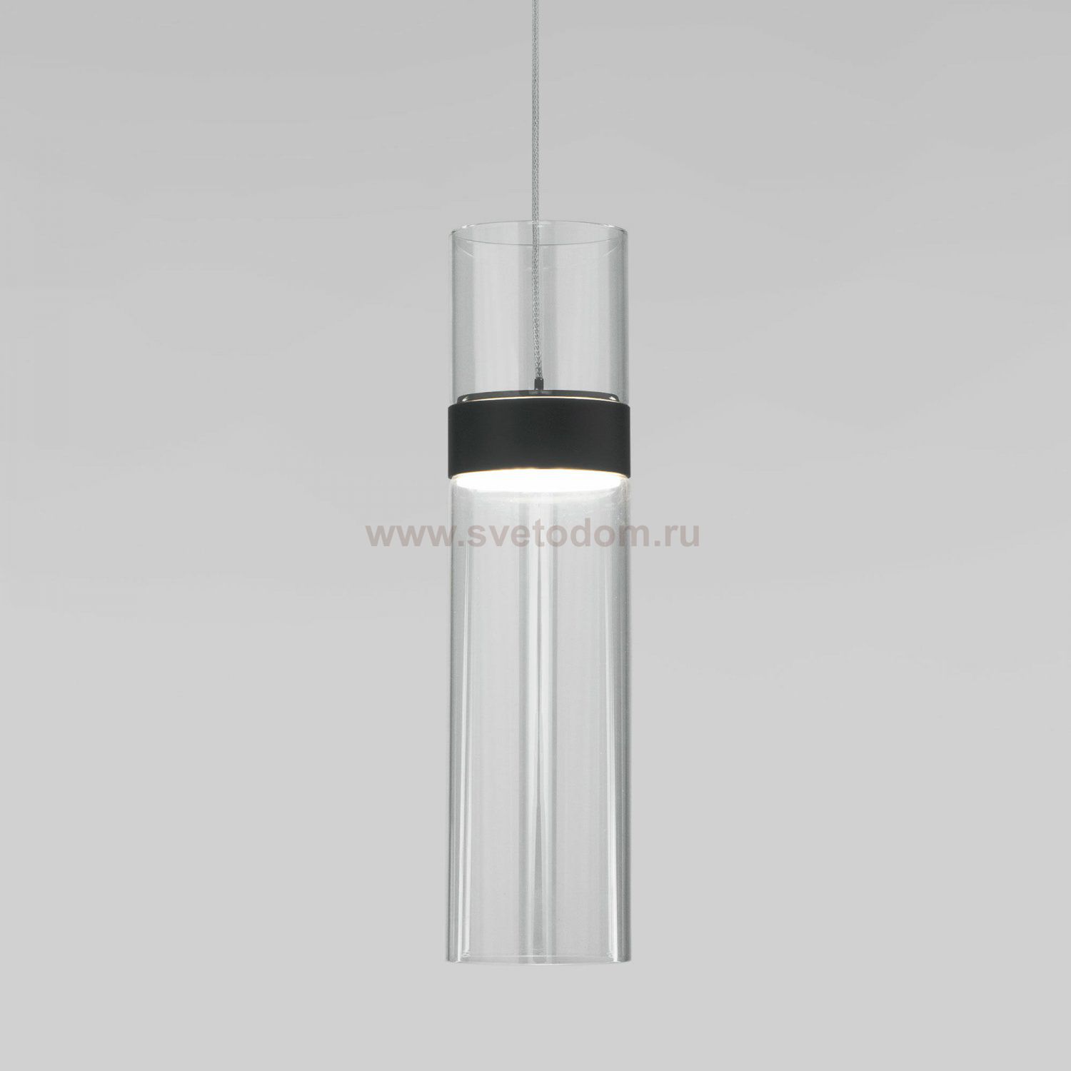 Подвесной светильник Eurosvet 50244/1 LED черный/прозрачный Lumen