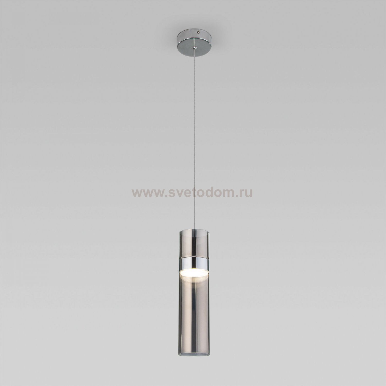 Подвесной светильник Eurosvet 50244/1 LED хром/дымчатый Lumen