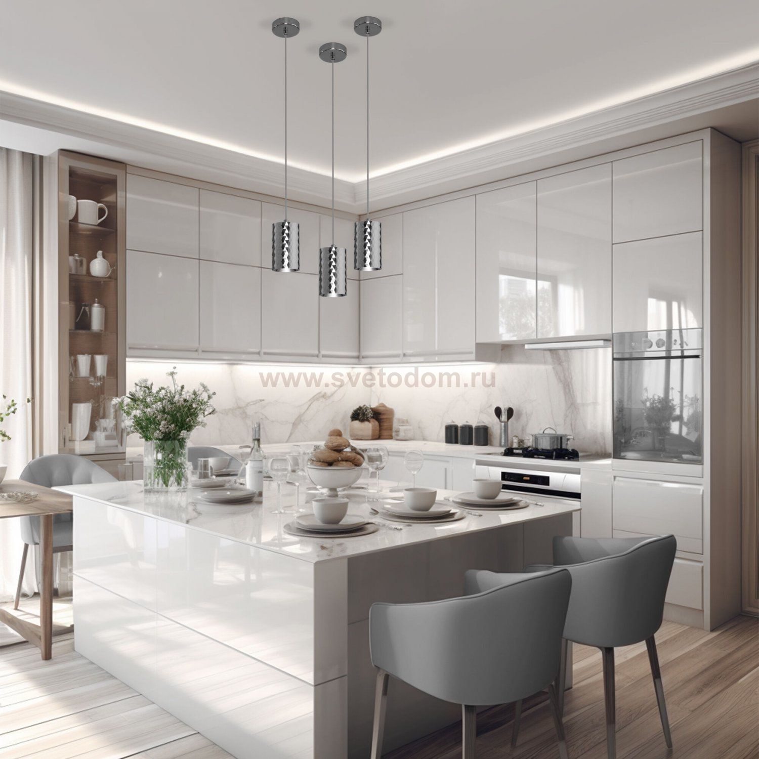 Подвесной светильник Eurosvet 50247/1 LED хром Bonaldo
