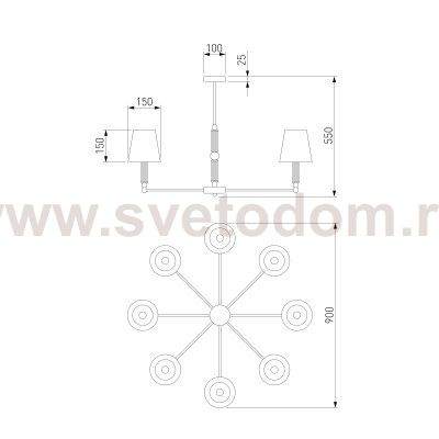 Потолочный светильник 60145/8 хром Eurosvet