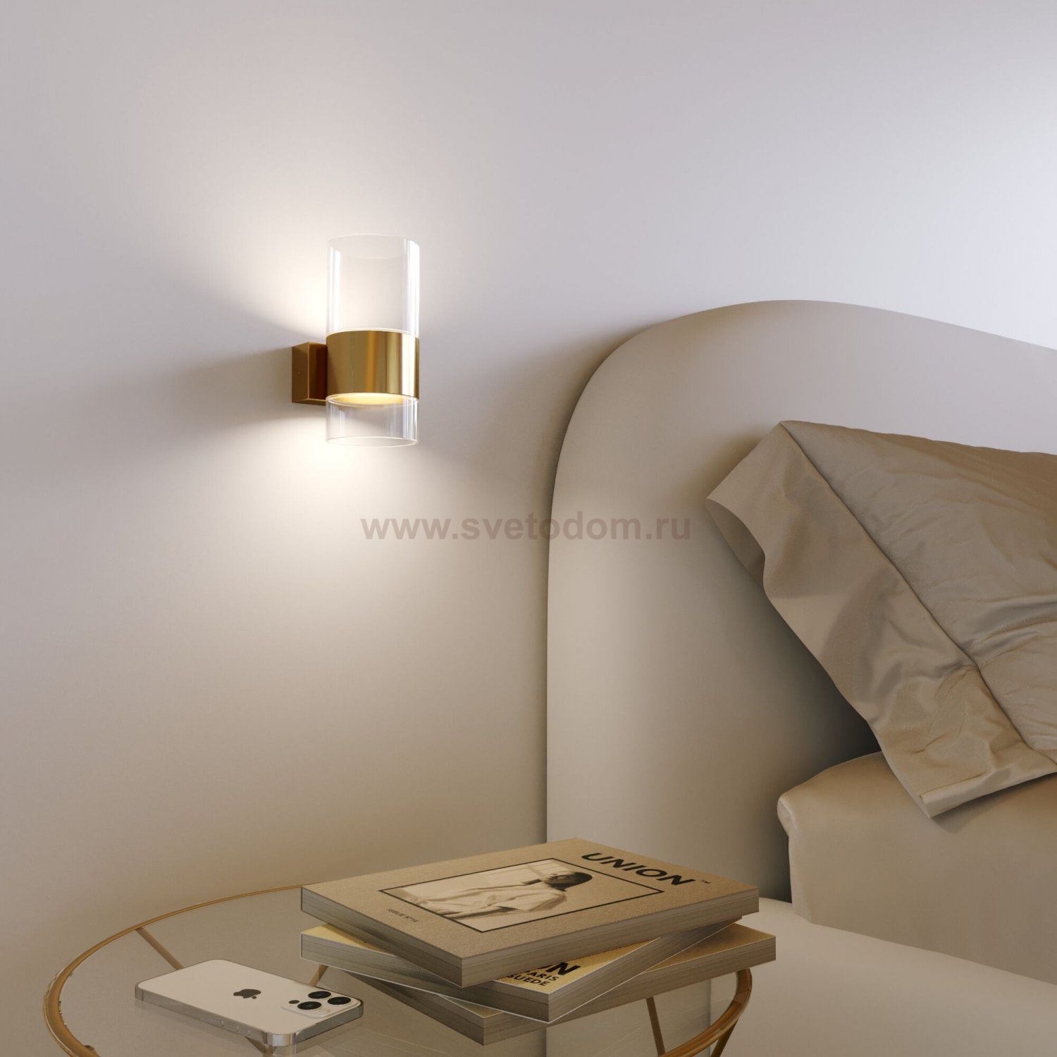 Настенный светильник Eurosvet 40021/1 LED латунь/прозрачный Watford