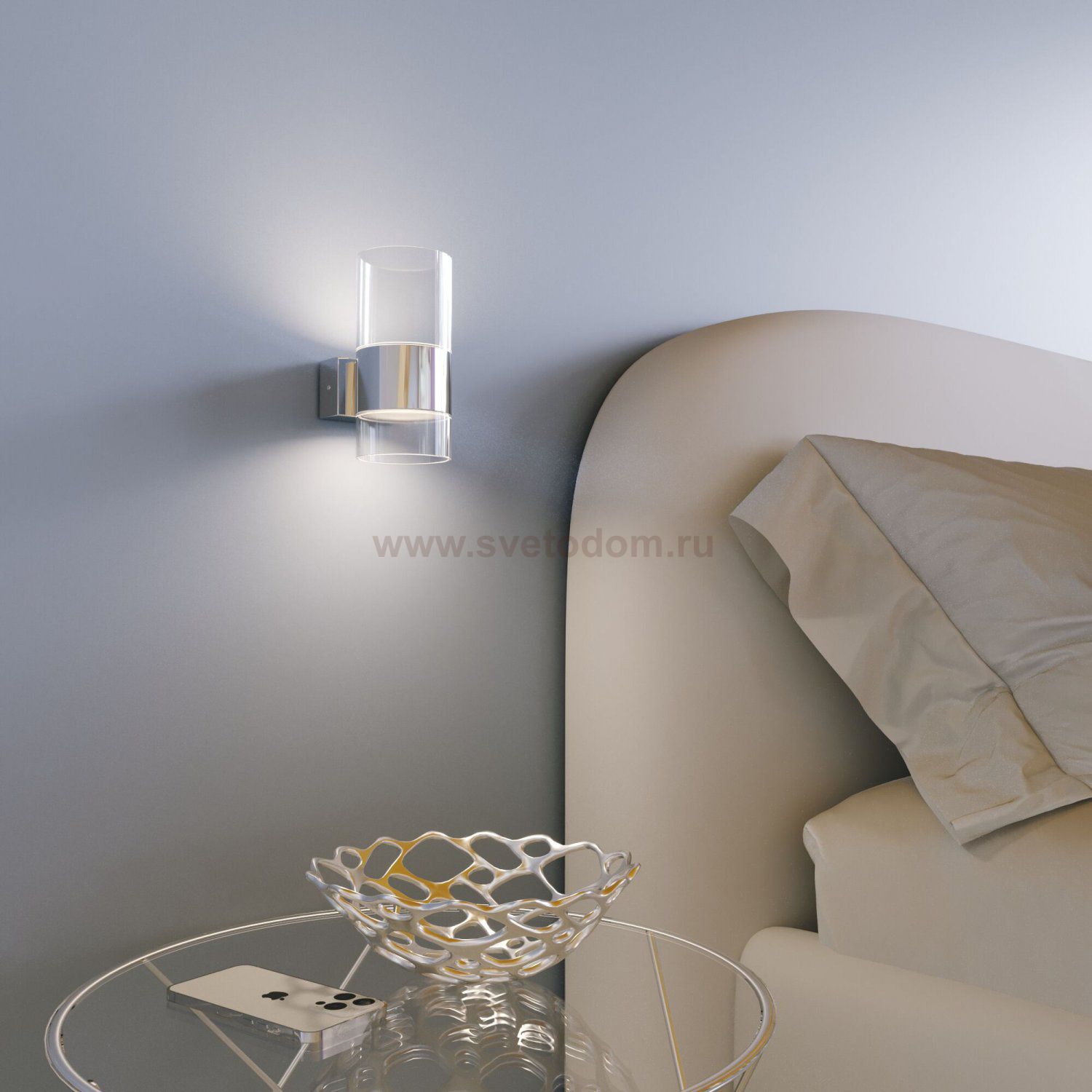 Настенный светильник Eurosvet 40021/1 LED хром/прозрачный Watford