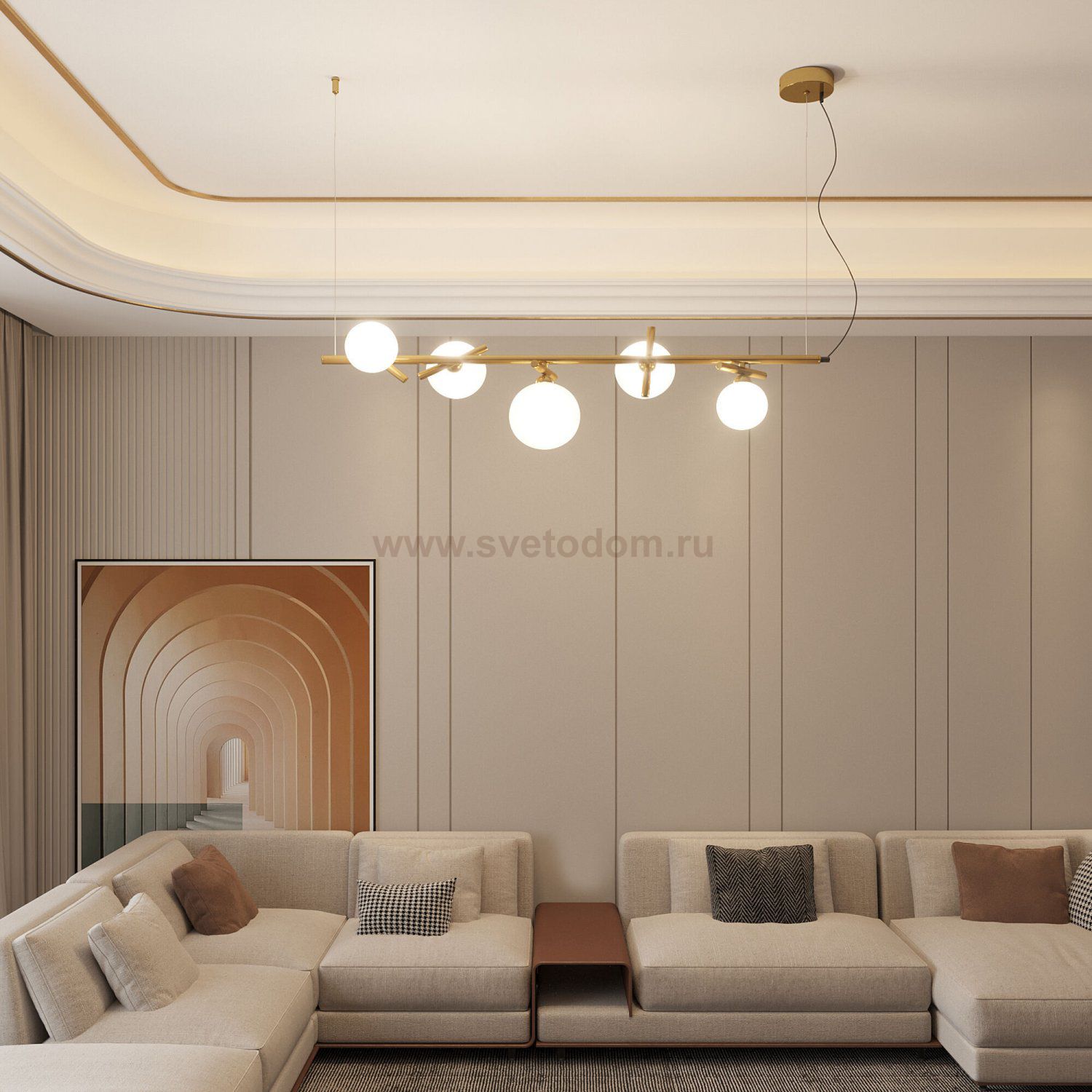 Подвесной светильник Eurosvet 50382/5 латунь Salut