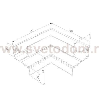 Slim Magnetic Коннектор угловой внутренний для встраиваемого шинопровода белый 85093/11 Elektrostandard