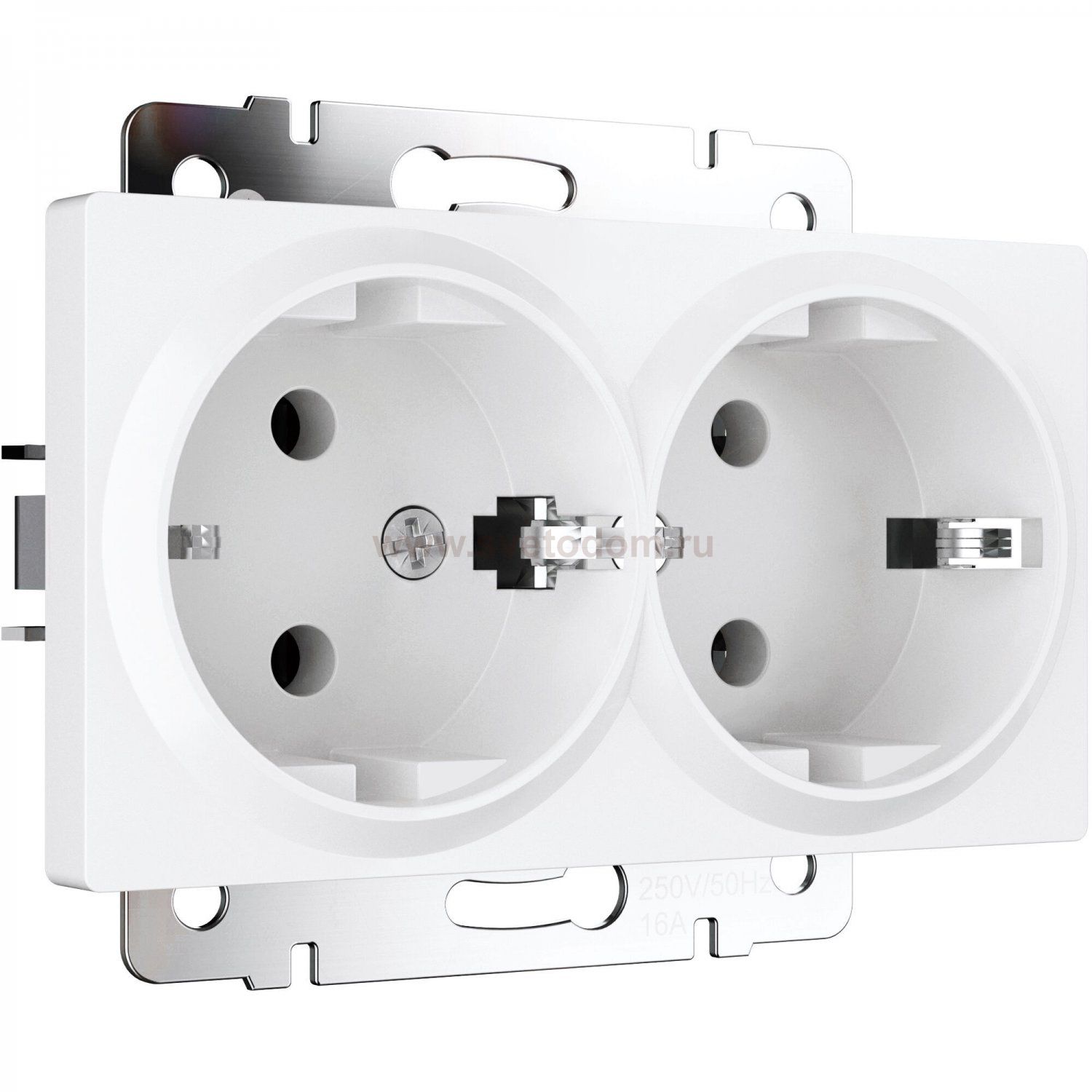 Розетка двойная с заземлением (белый матовый) Werkel W1172061