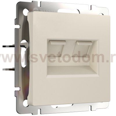 Розетка двойная Ethernet RJ-45 (айвори матовый) Werkel W1181162