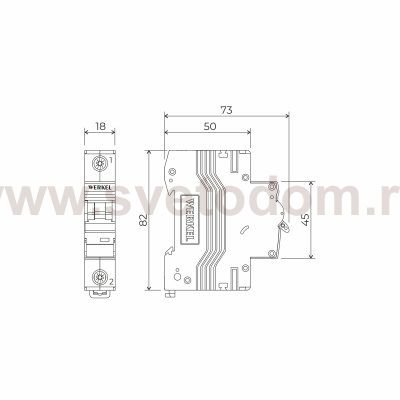 Автоматический выключатель 1P  32 A  C  4,5 кА Werkel W901P324