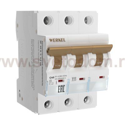 Автоматический выключатель 3P  40 A  C  4,5 кА Werkel W903P404