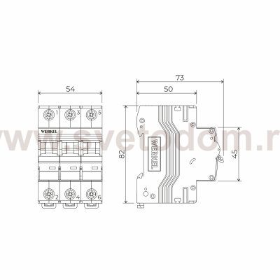 Автоматический выключатель 3P  50 A  C  4,5 кА Werkel W903P504