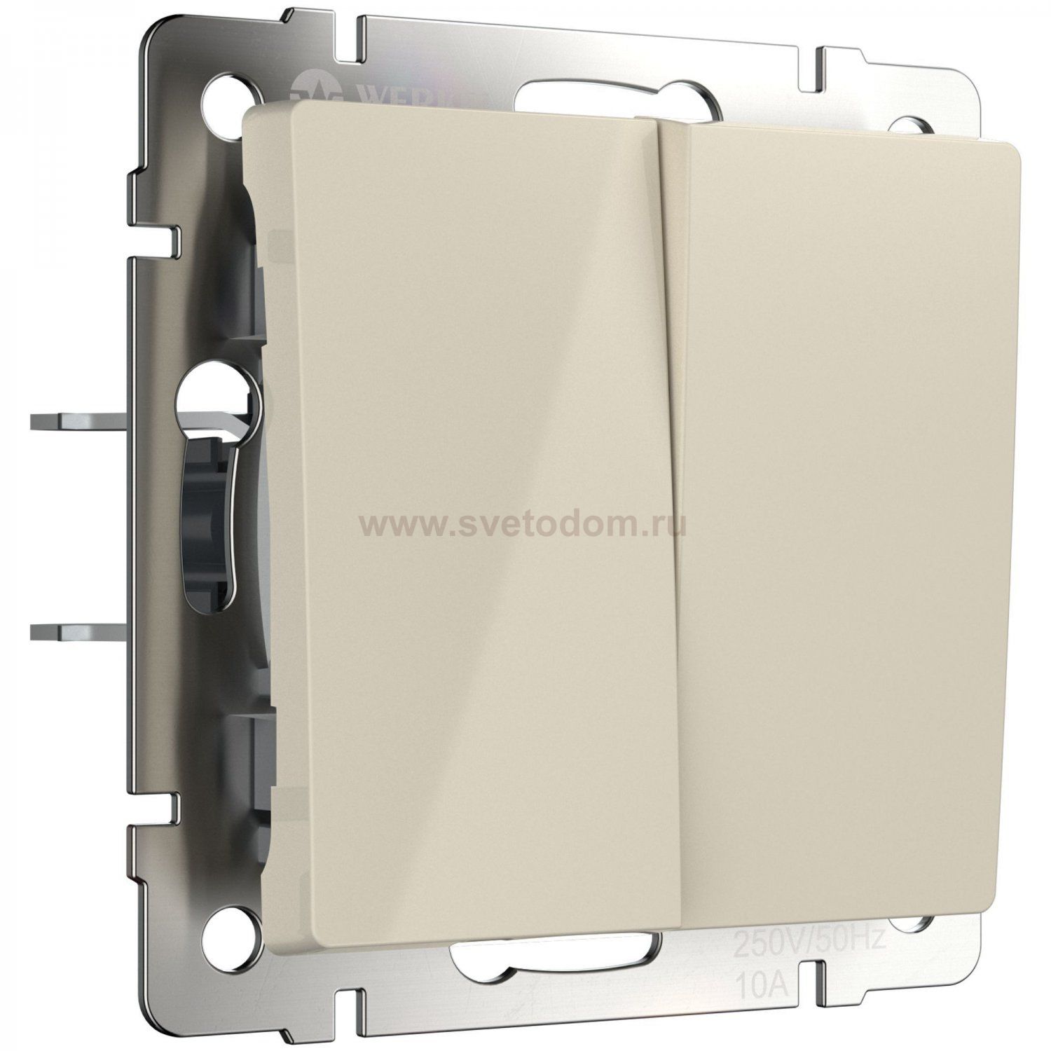 Выключатель двухклавишный с самовозвратом (слоновая кость) Werkel W1122403