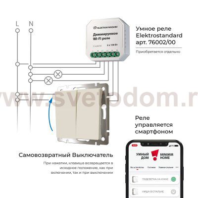 Выключатель двухклавишный с самовозвратом (слоновая кость) Werkel W1122403