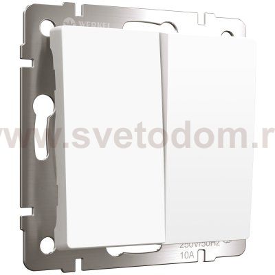 Выключатель двухклавишный с самовозвратом (белый матовый) Werkel W1122461