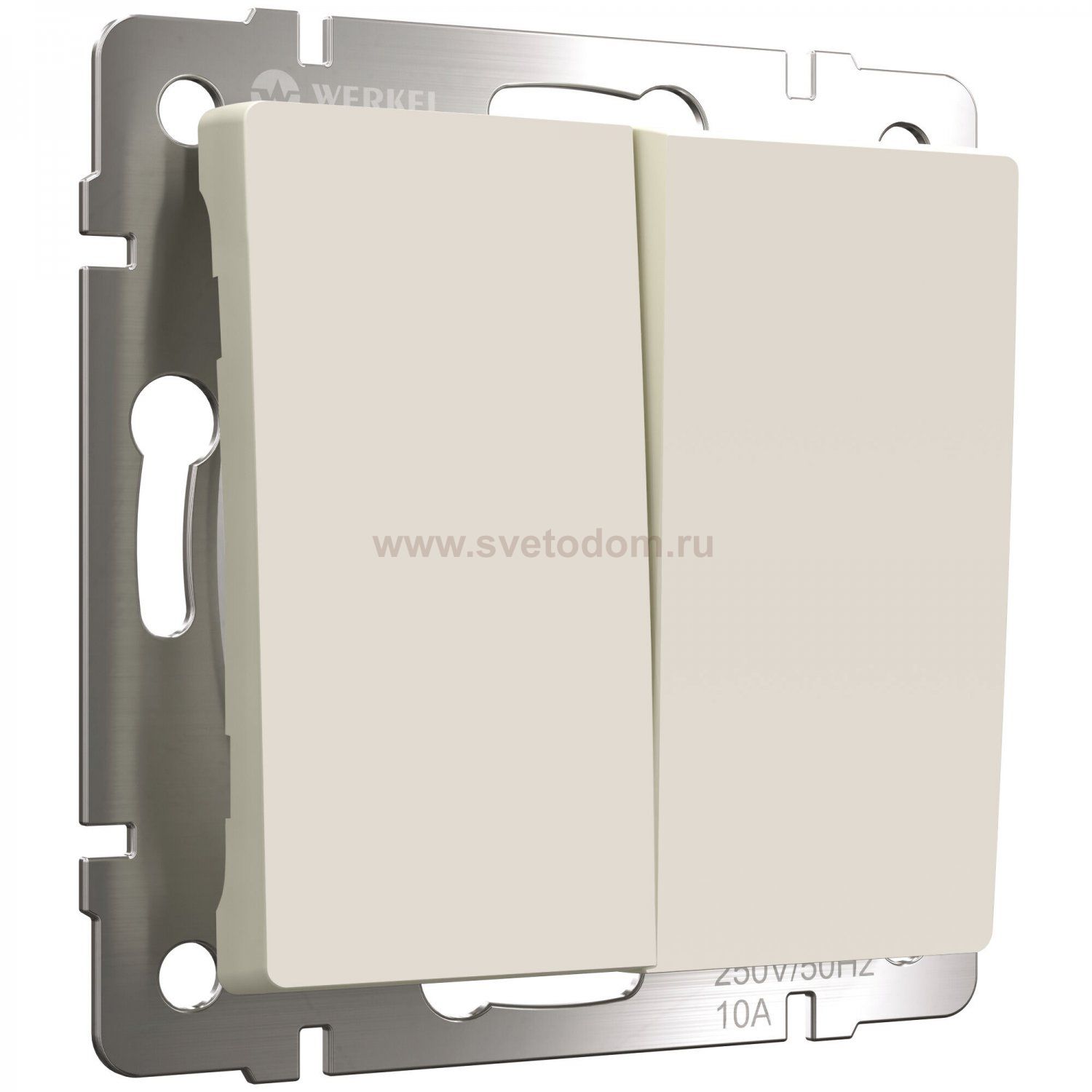 Выключатель двухклавишный с самовозвратом (айвори матовый) Werkel W1122462