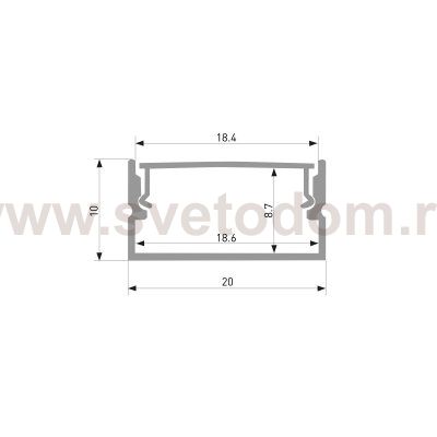 LL-2-ALP018 Накладной алюминиевый профиль для LED ленты (под ленту до 18,5mm) Elektrostandard