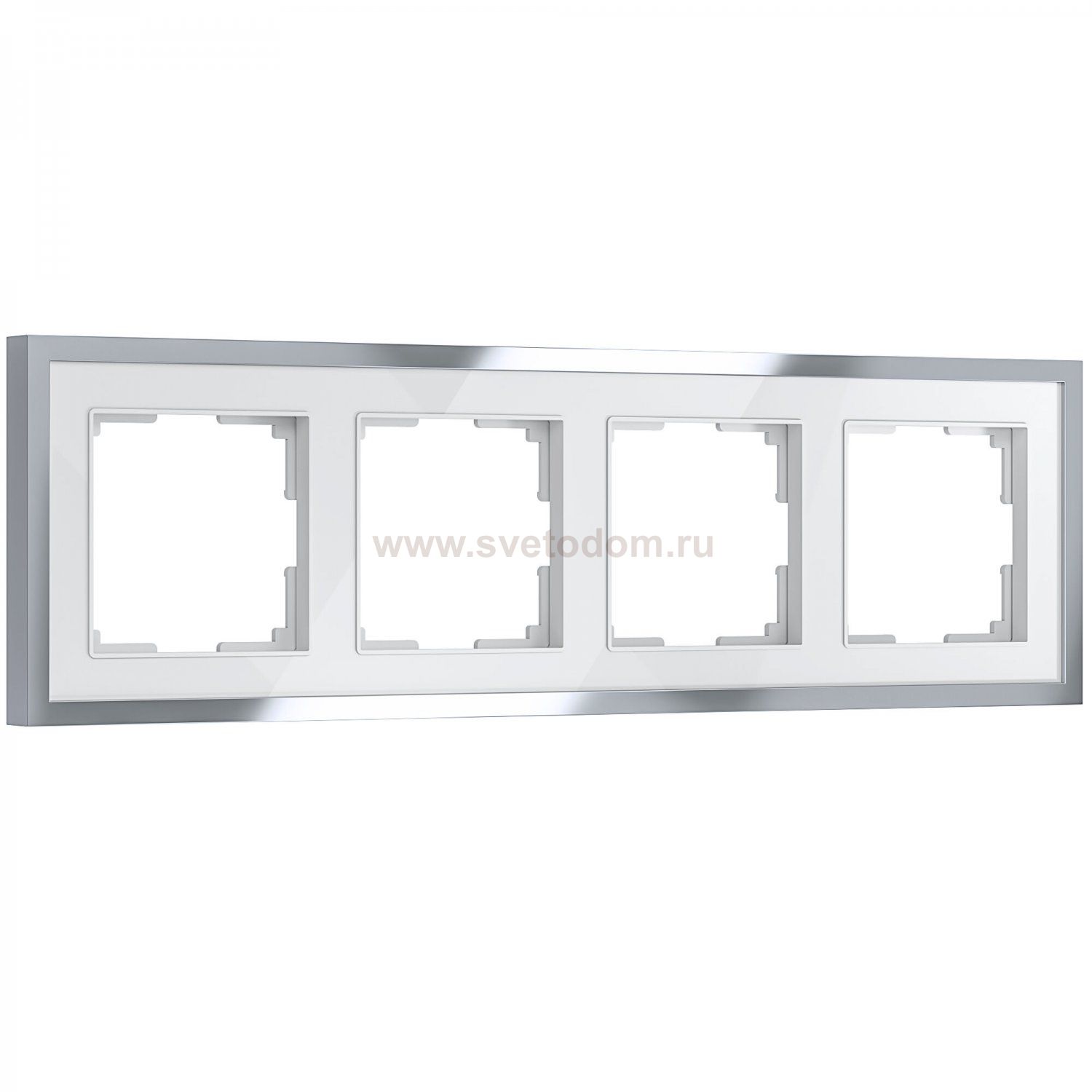 Рамка на 4 поста Baguette (белый/серебро) Werkel W0042850