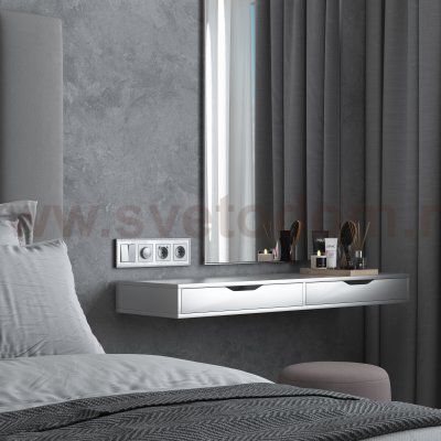 Рамка на 4 поста Baguette (белый/серебро) Werkel W0042850