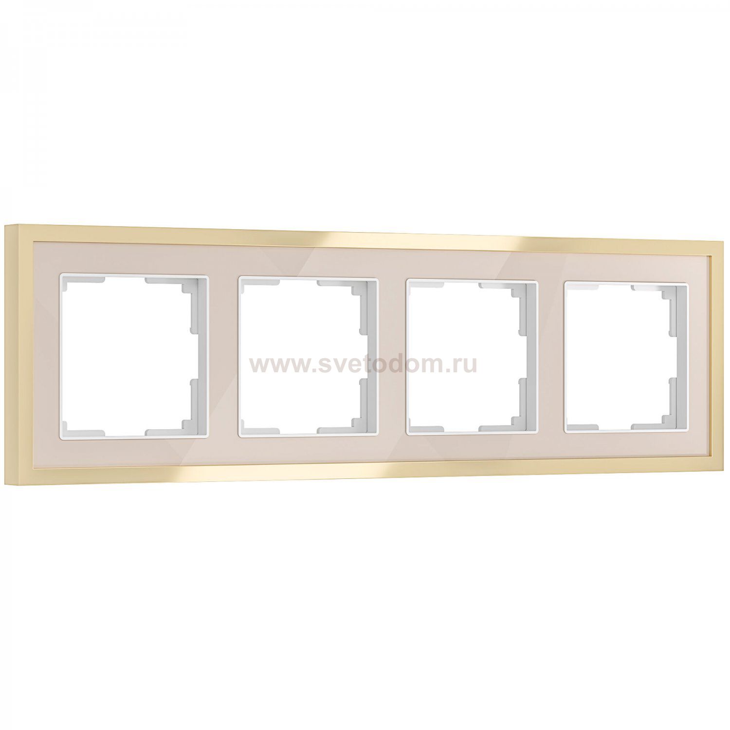 Рамка на 4 поста Baguette (айвори/латунь) Werkel W0042851