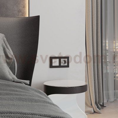 Рамка на 2 поста Slab (черный матовый) W0022908 Werkel