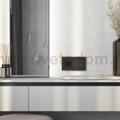 Рамка на 2 поста Slab (черный матовый) W0022908 Werkel