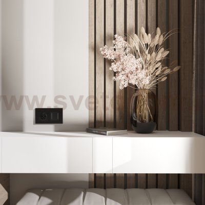 Рамка на 2 поста Slab (черный матовый) W0022908 Werkel