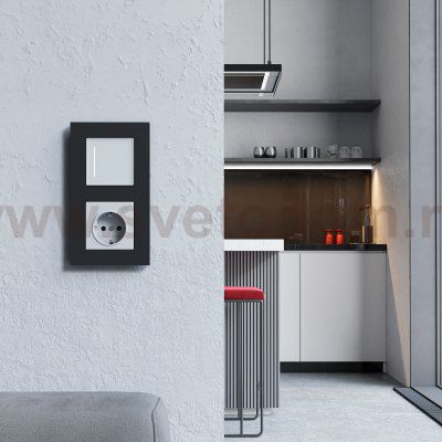 Рамка на 2 поста Slab (черный матовый) W0022908 Werkel