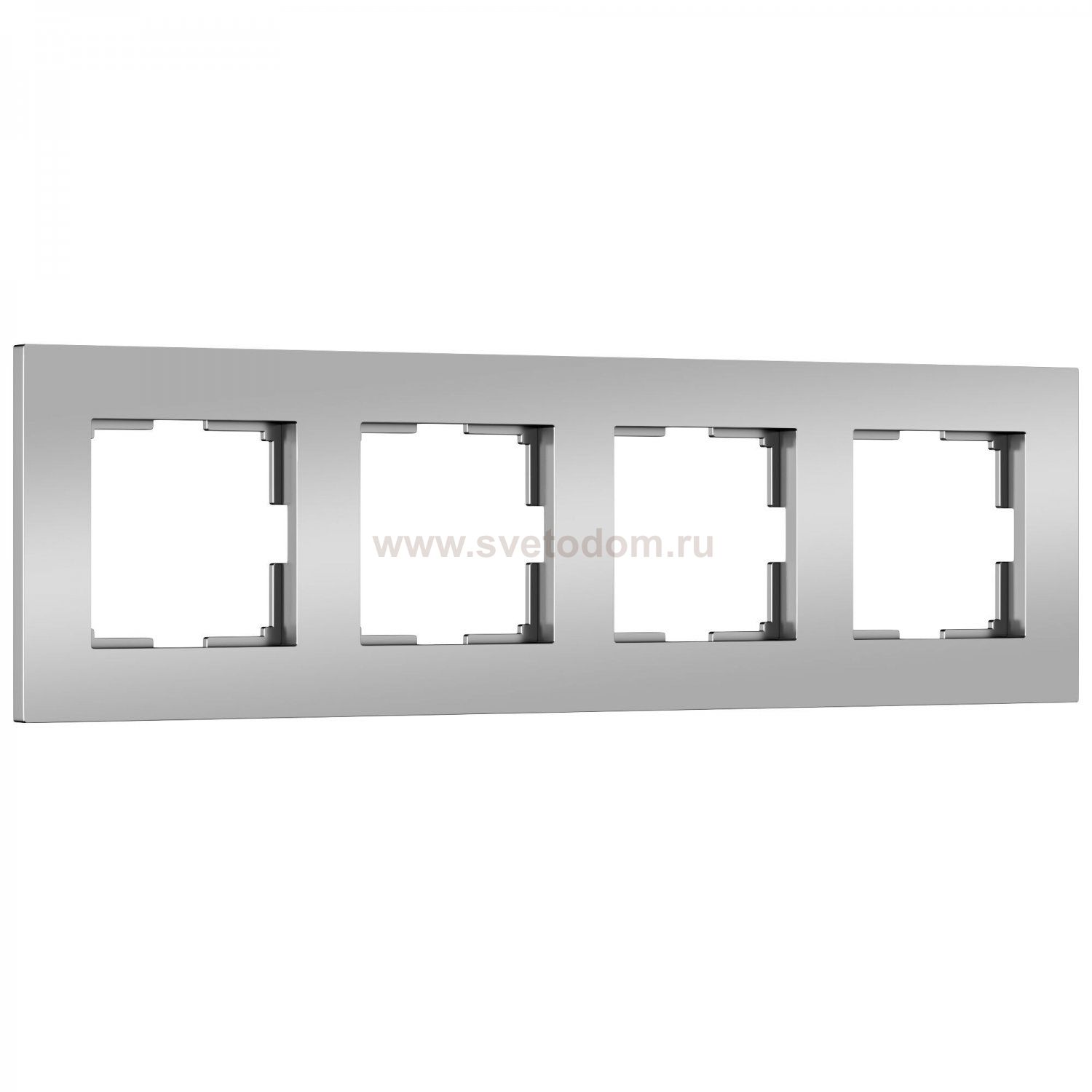 Рамка на 4 поста Slab (серебро матовый) W0042965 Werkel