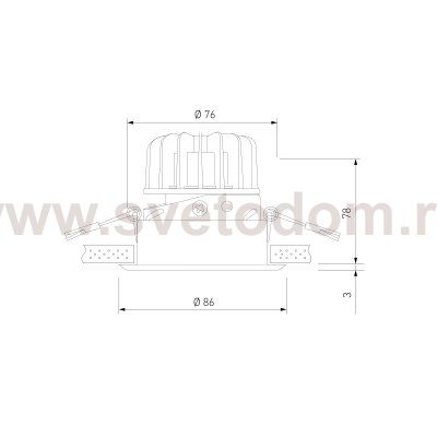 Встраиваемый светодиодный светильник 25081/LED 8W 4200K чёрный/золото Elektrostandard